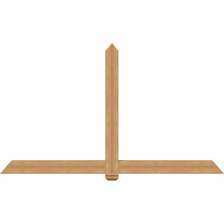 Ekena Millwork Eugene Smooth Timber Gable Bracket, Western Red Cedar, 96"W x 56"H x 5 1/2"D x 5 1/2"F, 14/12 Pitch GBW096X56X0606EUG00SWR